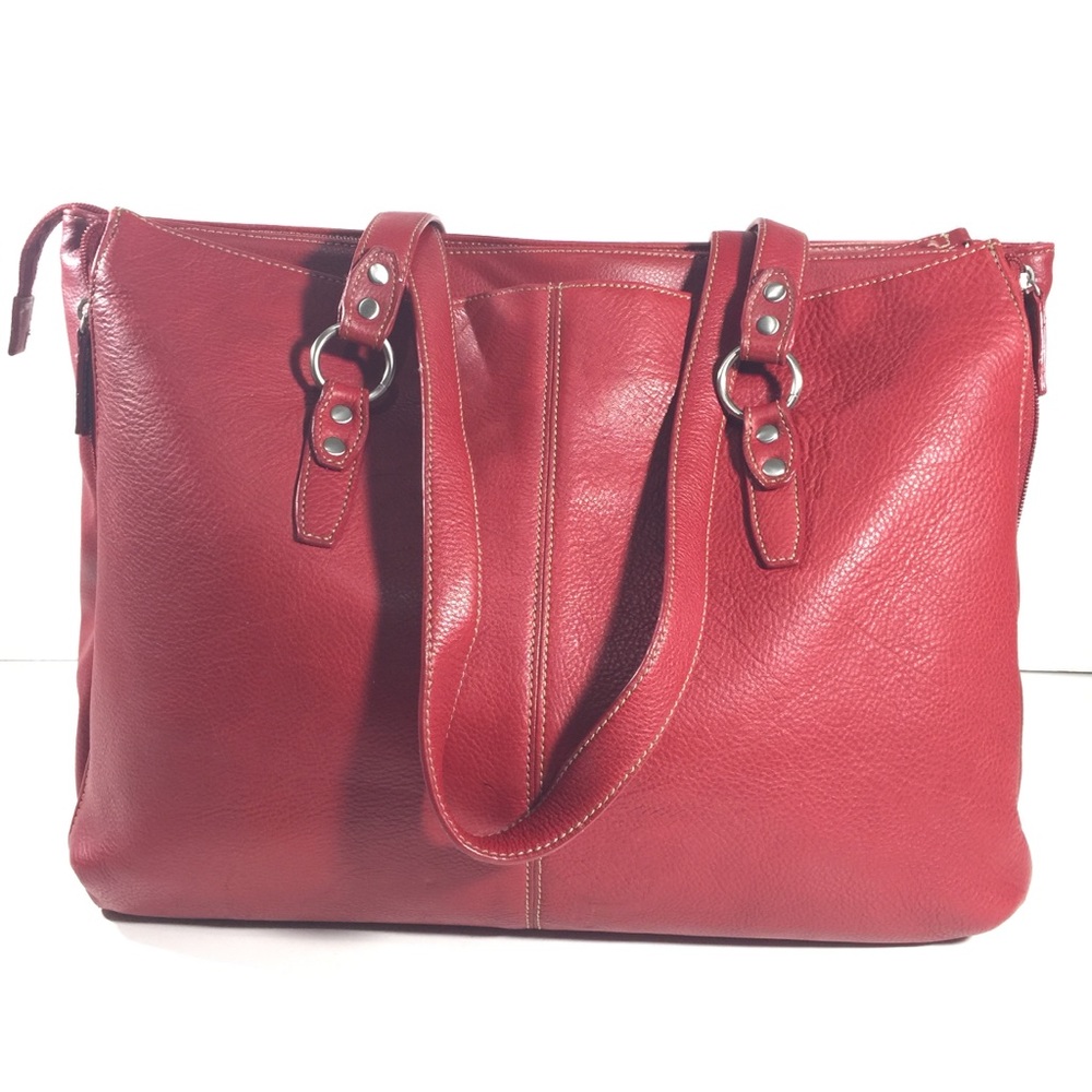 Buxton Genuine Pebbled Leather Laptop Bag